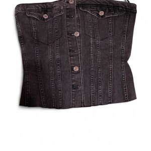 Black Denim Corset Top